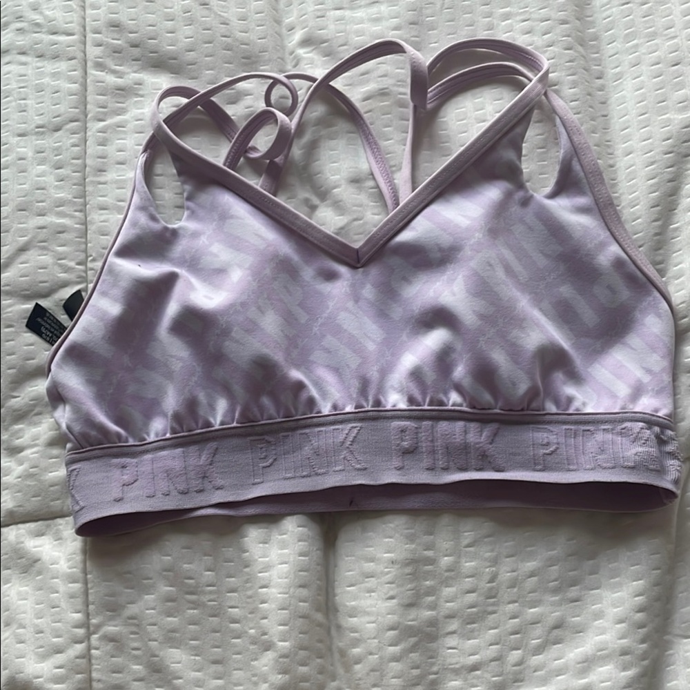 Pink Clove Light Purple Strappy Sports Bra